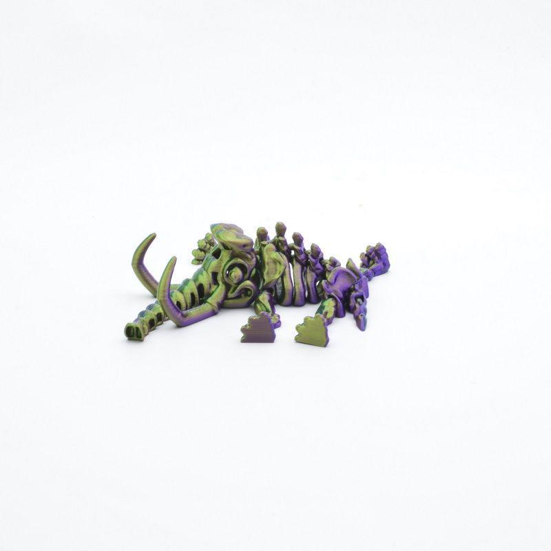 3D Printed Adorable Movable Mammoth Cartoon Skeleton Toy