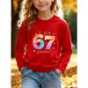 Kids Unisex Cream Crewneck Sweatshirt, Rainbow Origami Geometric 67 Six Seven Print Long Sleeve Pullover, Fleece Sweatshirts for Boys Girls Ages 4+
