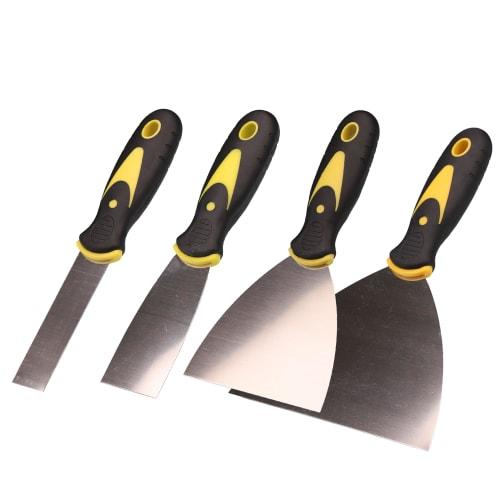 Lifactlab. Sticker Remover Spatula, Metal Scraper, Putty Spatula, Rust Remover, Stainless Steel, Set of 4 (24 / 40 / 98 / 150mm)