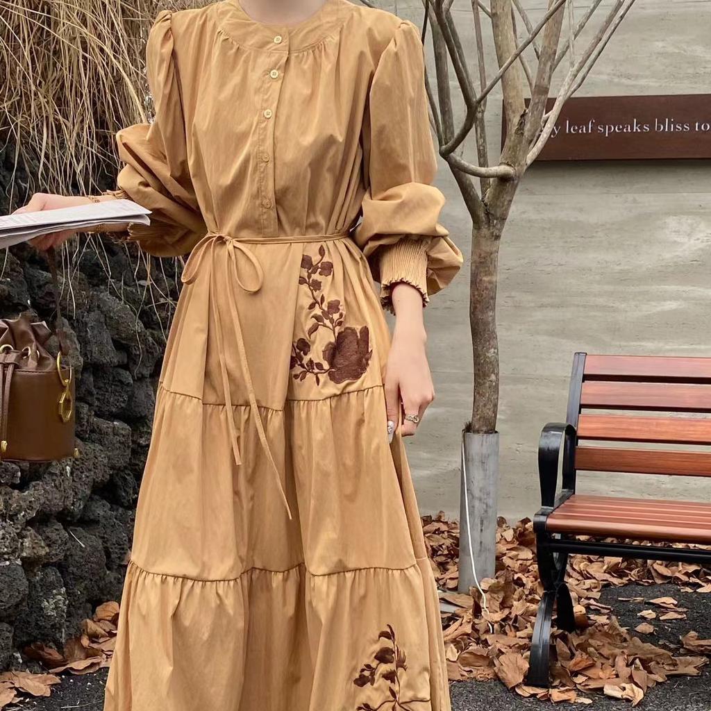 Jarní a podzimní nové etnické vyšívané šaty pro ženy volné šaty do A