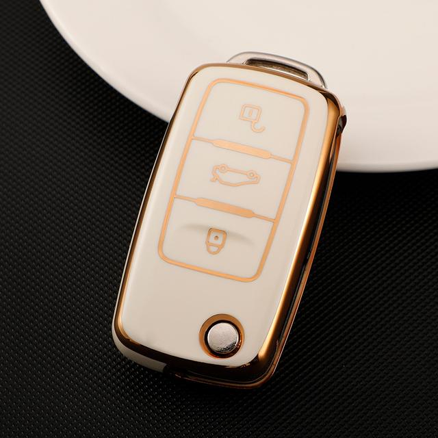 Soft PU Car Remote Key Case Full Cover Holder For Volkswagen VW POLO Tiguan Passat B5 B6 B7 Golf EOS Scirocco Jetta MK6 OctaviaT