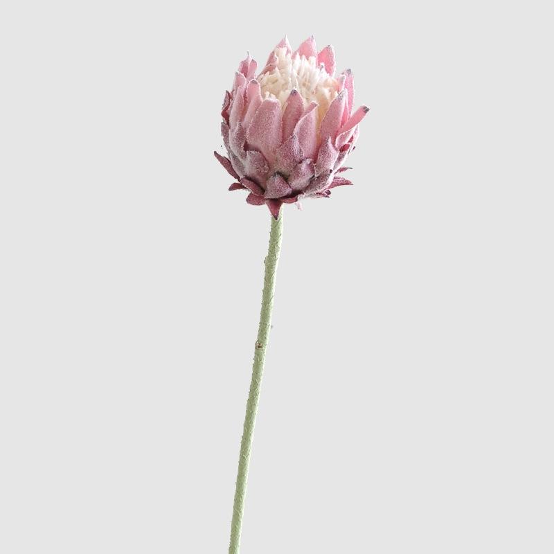 Decorative Artificial Flower Realistic Silk Protea Flower Artificial King Protea Flower Elegant For Home Decor Floral Wedding темно-розовый