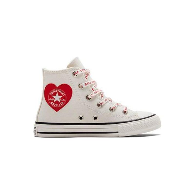 Converse Chuck Taylor All Star High Top Canvas Shoes White Red Baby