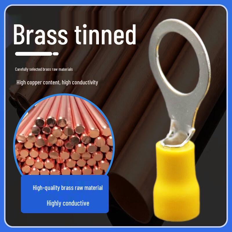Pre-insulated RV Series Cold Press Copper Ring Terminals