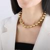 18 Karat vergoldete Kupferperlen-Stretch-Halskette - Schmuck mit barocker Gliederkette