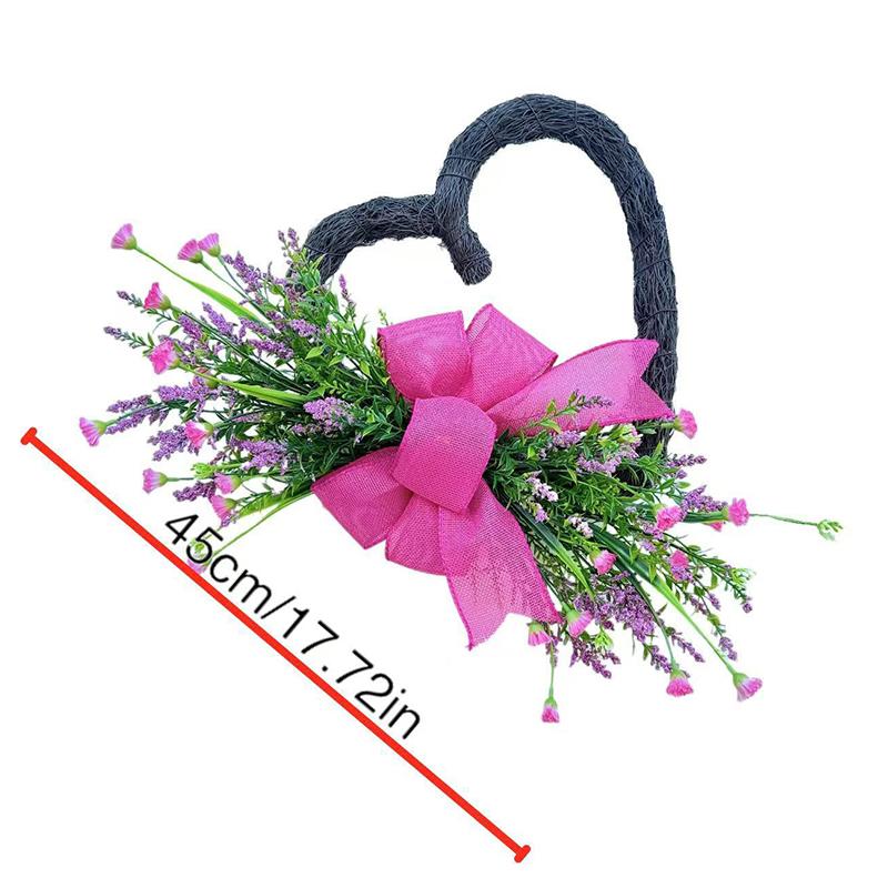 

1шт Подвесной декор на дверь ко Дню матери Цветочный настенный декор для дома с лавандовыми акцентами ко Дню святого Валентина 45cm розовый