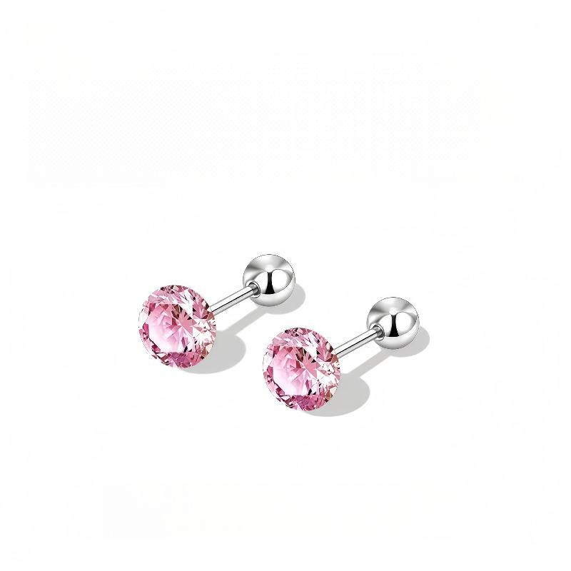 Brinco Stud de Osso da Orelha com Rosca de Zircônia para Piercing na Orelha. Brinco de Estilo de Luxo. Brinco de Lóbulo de Aço Inoxidável Não Removível.