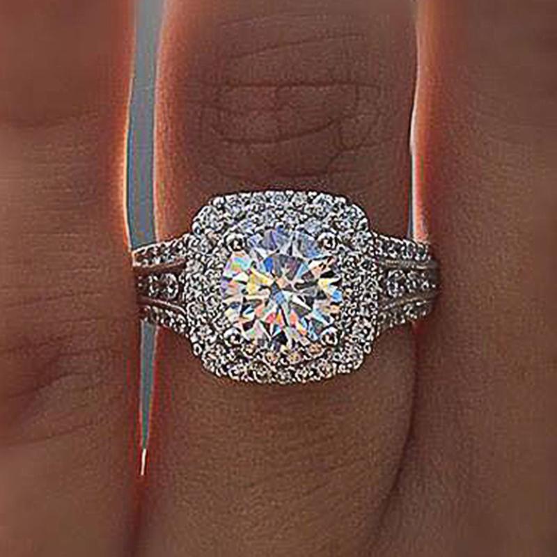 

Huitan Модные Роскошные Женские Свадебные Кольца Цвет Вечность Обручальные Кольца для Предложения Любимой Ювелирные Изделия 6