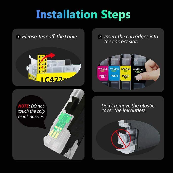 Lc422Xl Cartouche Compatible Avec Brother Lc422 Xl Lc422Xl Pour Mfc-J5340Dw Mfc-J5345Dw Mfc-J5740Dw Mfc-J6540Dw Mfc-J6940Dw (Noir/