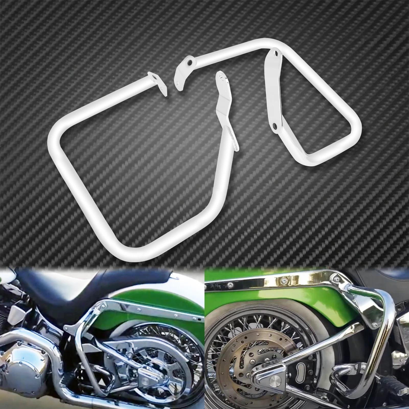 

Motorcycle Chrome Guard Crash Bar Rear Saddlebag Guards For Harley Softail Heritage Classic Springer FLST FXSTB Standard FXSTS