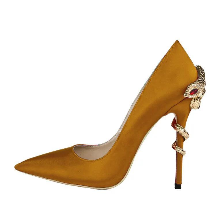 Fashion Luxury Handmade Diamond Snake Shaped Wrapped High Heels Bridal Wedding Dress Banquet Fashion Party Sexy Single Shoes Size 34-43