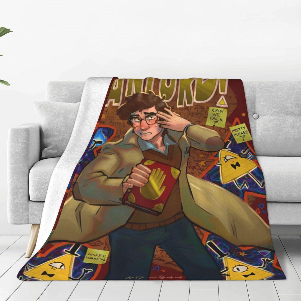 Gravity Falls Dipper Mabel Pines Blanket Quality Soft Warm Throw Blanket Winter Camping Couch Chair Sofa Bed Aesthetic Bedspread 75cmx90cm