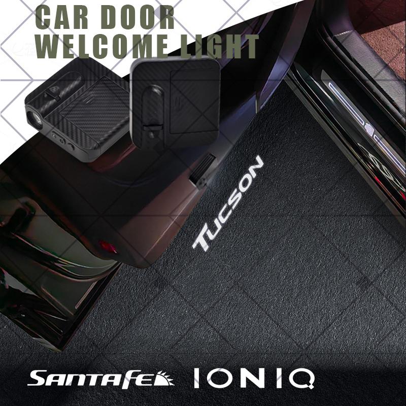1/2 Stück Für Tucson Santa Fe Ioniq I10 I30 IX35 N Line Logo Auto HD Projektorlampe LED Auto Tür Willkommenslicht Zubehör
