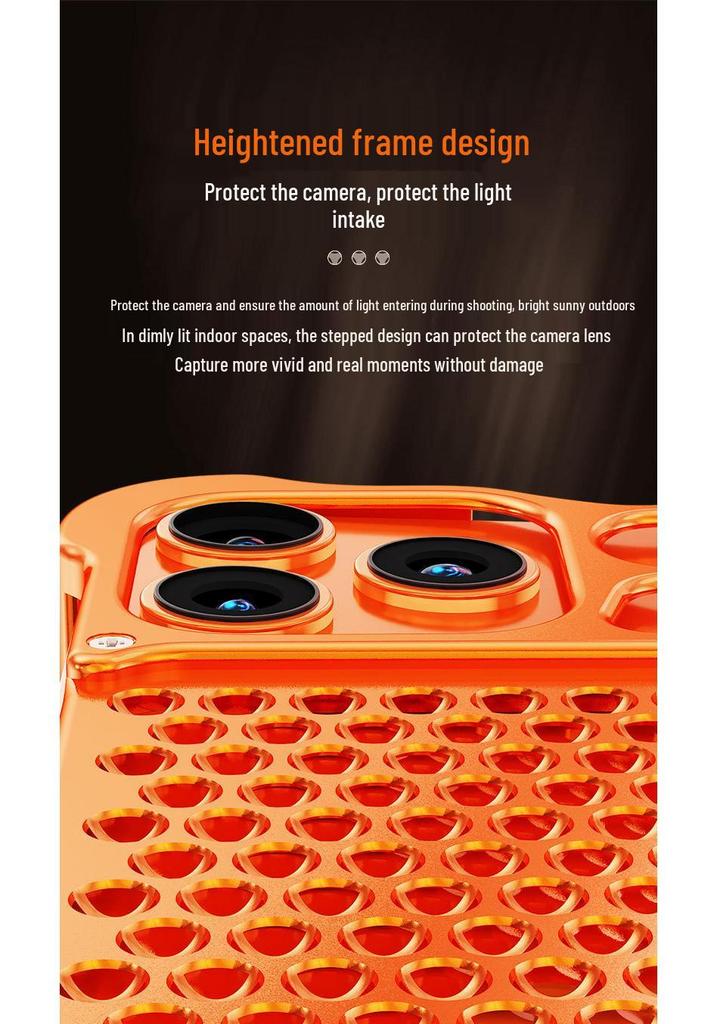 iPhone 17 Pro Max Aluminum Alloy Heat Dissipation Case with Metal Frame (Apple 16 Protection)