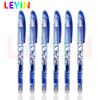 6Pcs Erasable Pen Gel Pen Durable Plastic Ink Blue 0.5mm Useful Student Erasable School Pen Stationery Supplies