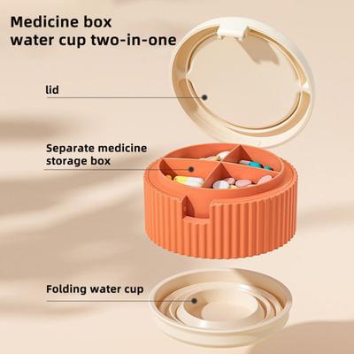 Portapillole 2-in-1 con Griglie, Pieghevole, Portatile, a Prova di Umidità, Organizzatore da Viaggio per Medicinali