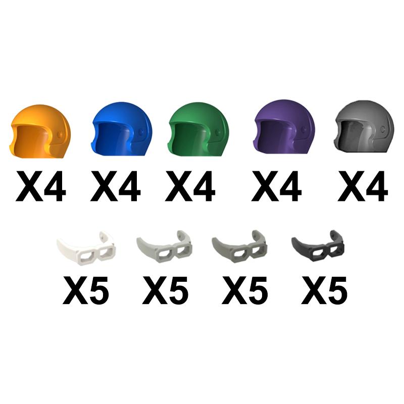 Military Soldier Figure Helmet Building Block Motorcycle Racing hat Cape cap Building Block Weapon Accessories Gift Toy Kid J052