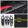 Black Brushed Auto Styling Door Armrest Window Lift Button Panel Cover Trim ABS Accessories For Mitsubishi Outlander 2014 -