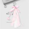 Cute Bag Charm Pendant Keyring Bowknot Heart Braided Rope Keychain Bag Charm for Backpack Purse Handbag Decoration