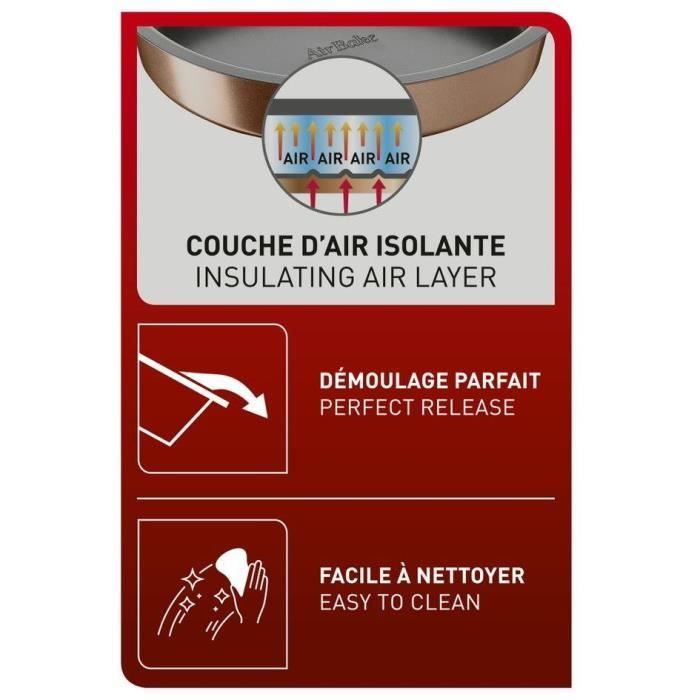 TEFAL Moule 12 muffins Airbake - 29x41 cm - Acier