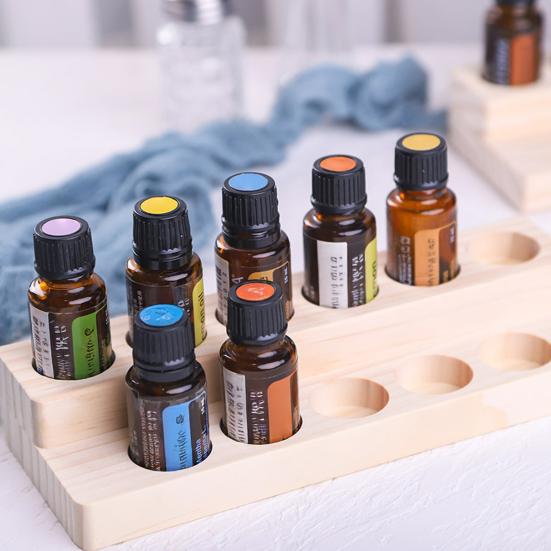 Essential Oil Display Stand Storage Rack Single/Double Layer Large Capacity Wooden Perfume