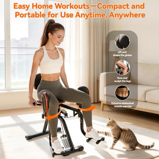 Leg Stretcher Hip Abductor Machine Glute Machine & Exercise Equipment with Resistance Band Adductor for Women Men 360 Degree Adjustable Pads Ultra