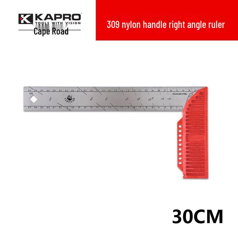 Cape Road 353 Acier Inoxydable Angle Droit 45°/90° Règle de Traçage et de Marquage pour le Travail du Bois