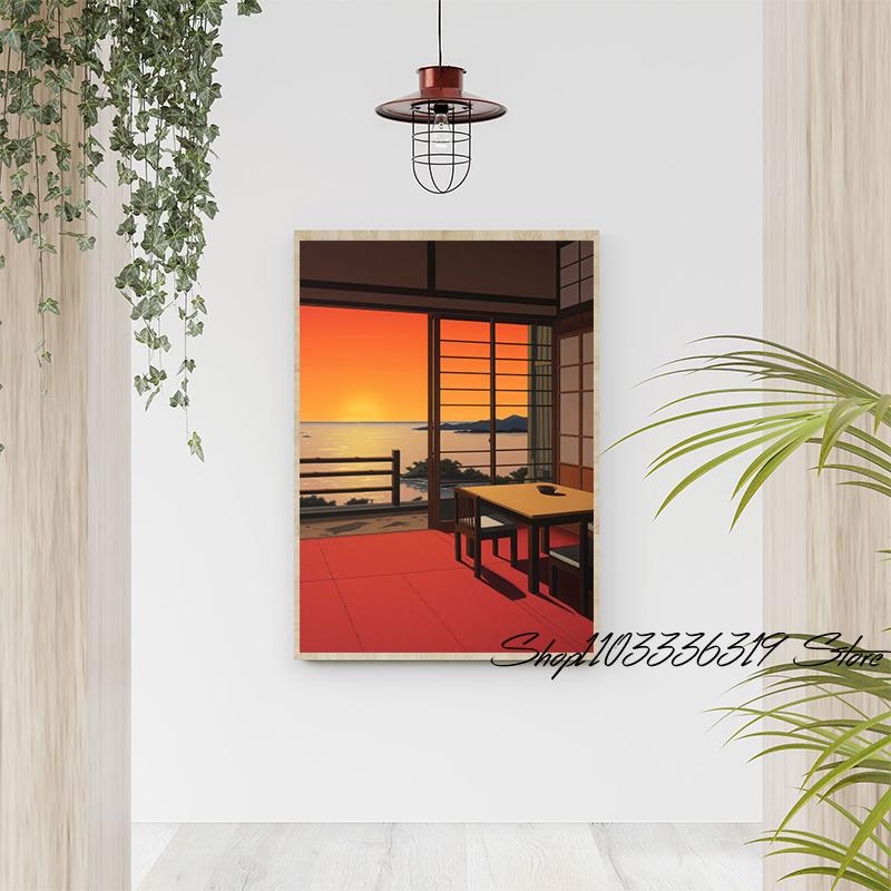 Japanese Style Forest Cherry Blossoms Snow Cat Landscape Art Poster Canvas Painting Wall Prints Picture Living Room Home Decor