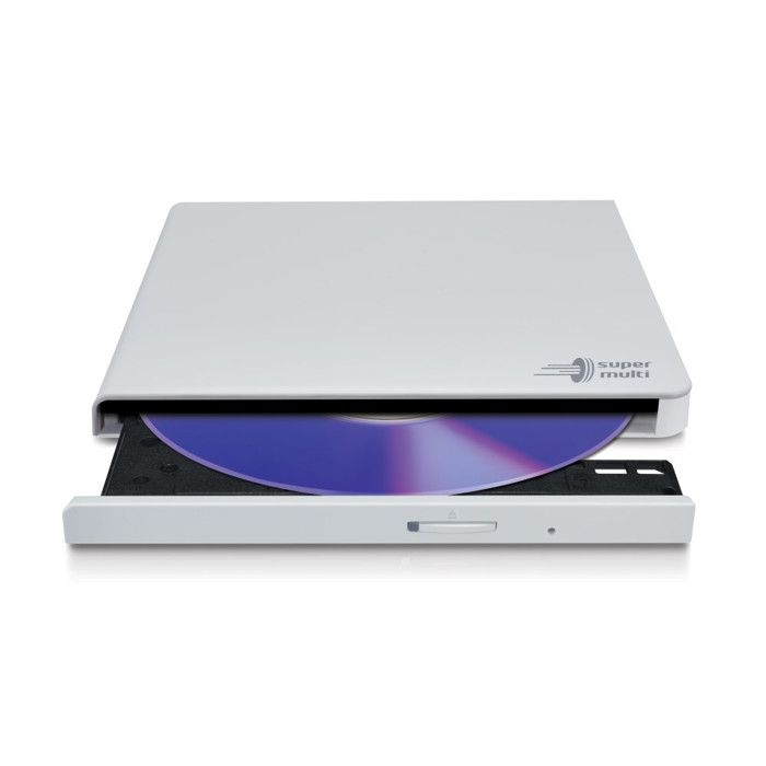 Graveur DVD Externe - Hitachi-LG - GP57EW40 - USB 2.0 - Blanc - CD/DVD-ROM - 24x/8x/8x/6x - M-DISC