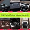 BMW 5 Series GT Interior Modification: Center Console Vent & Window Lift Handle Bright Strip Stickers for 528 535i.