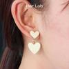 Her Lab | Handmade Colorful Metal Heart Stud Earrings Cute Women's Stud Earrings Korean Style Lightweight Hypoallergenic