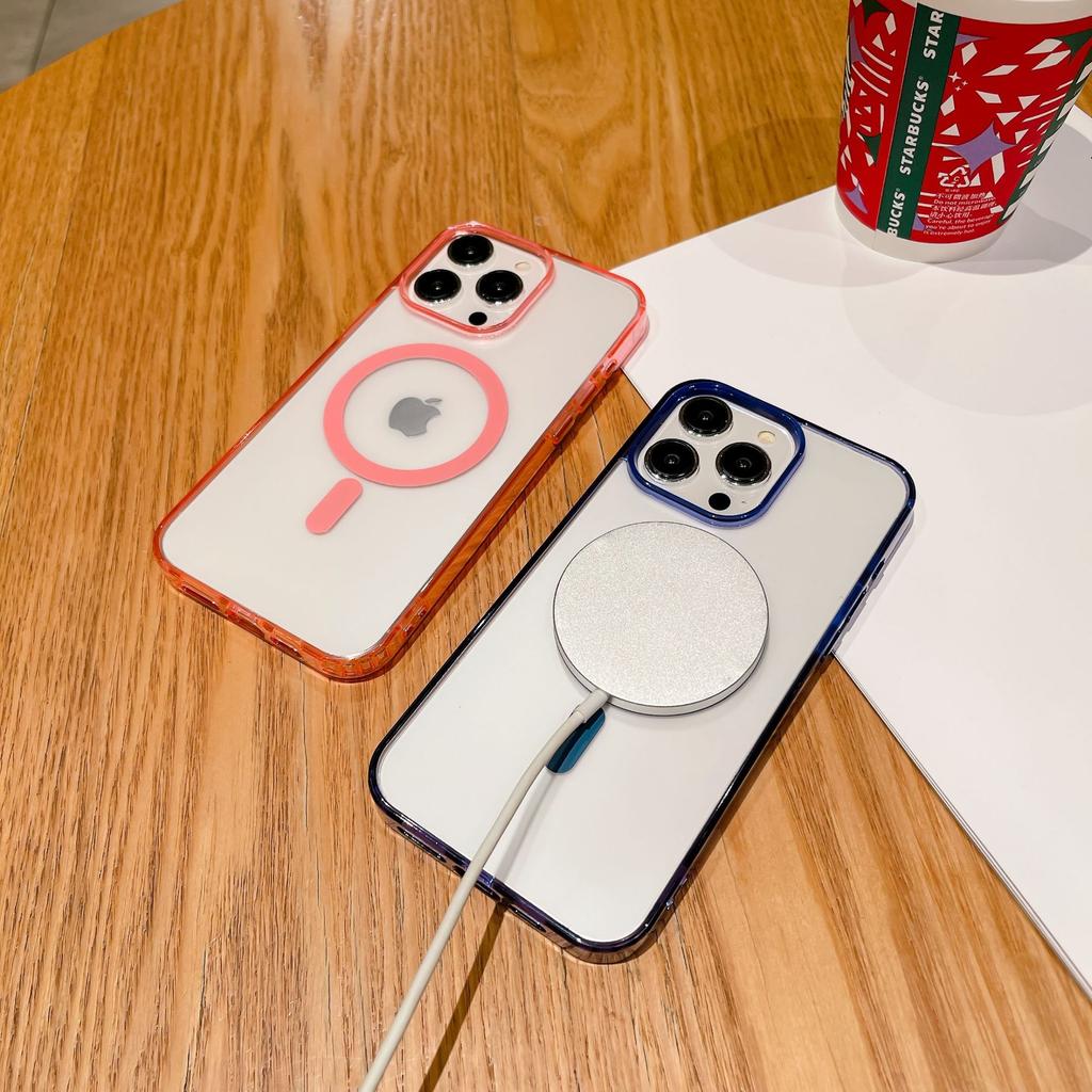 Applicable To IPhone15proMax Transparent Matte 13 High-end Magnetic Suction Apple 14 Mobile Phone Case Full Cover Anti-fall 12