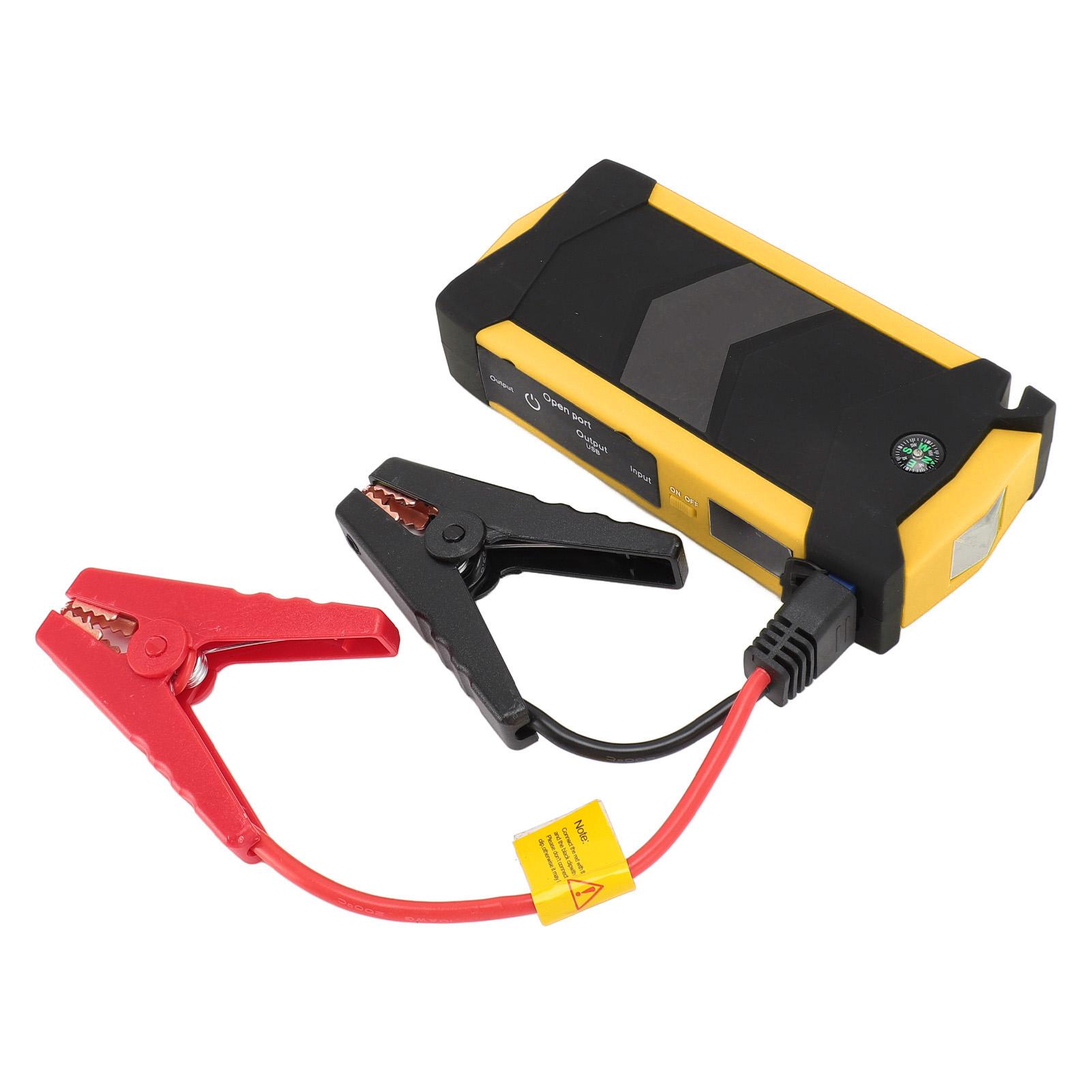 

1000A автомобильный пусковой пусковой агрегат 15000mAh 12V 4 USB портативный автомобильный аккумуляторный усилитель со светодиодными фонарями для 7L EU Plug жёлтый