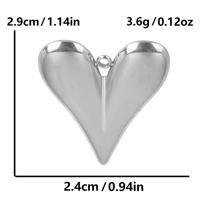 6pc Sweet Love Pendant Real Gold Plated Stainless Steel Heart Charms For Jewelry Making Supplies DIY Keychain Pendant Charm Bulk
