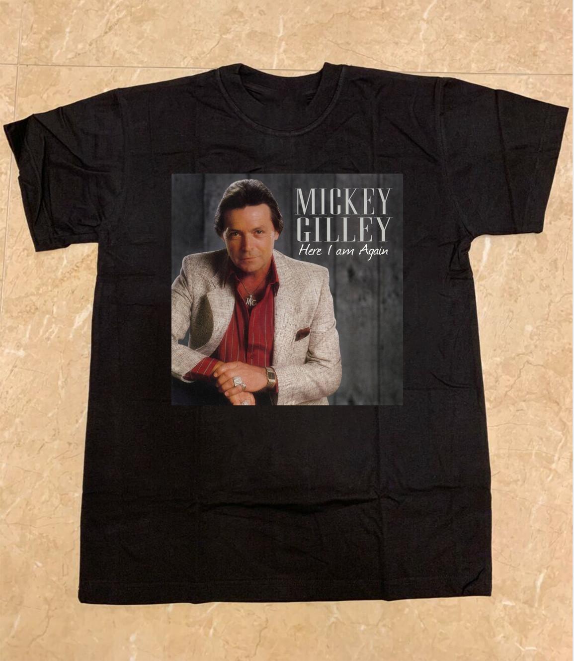 Mickey Gilley Here I Am Again Cotton Unisex T-Shirt S To 5XL SB261 3XL