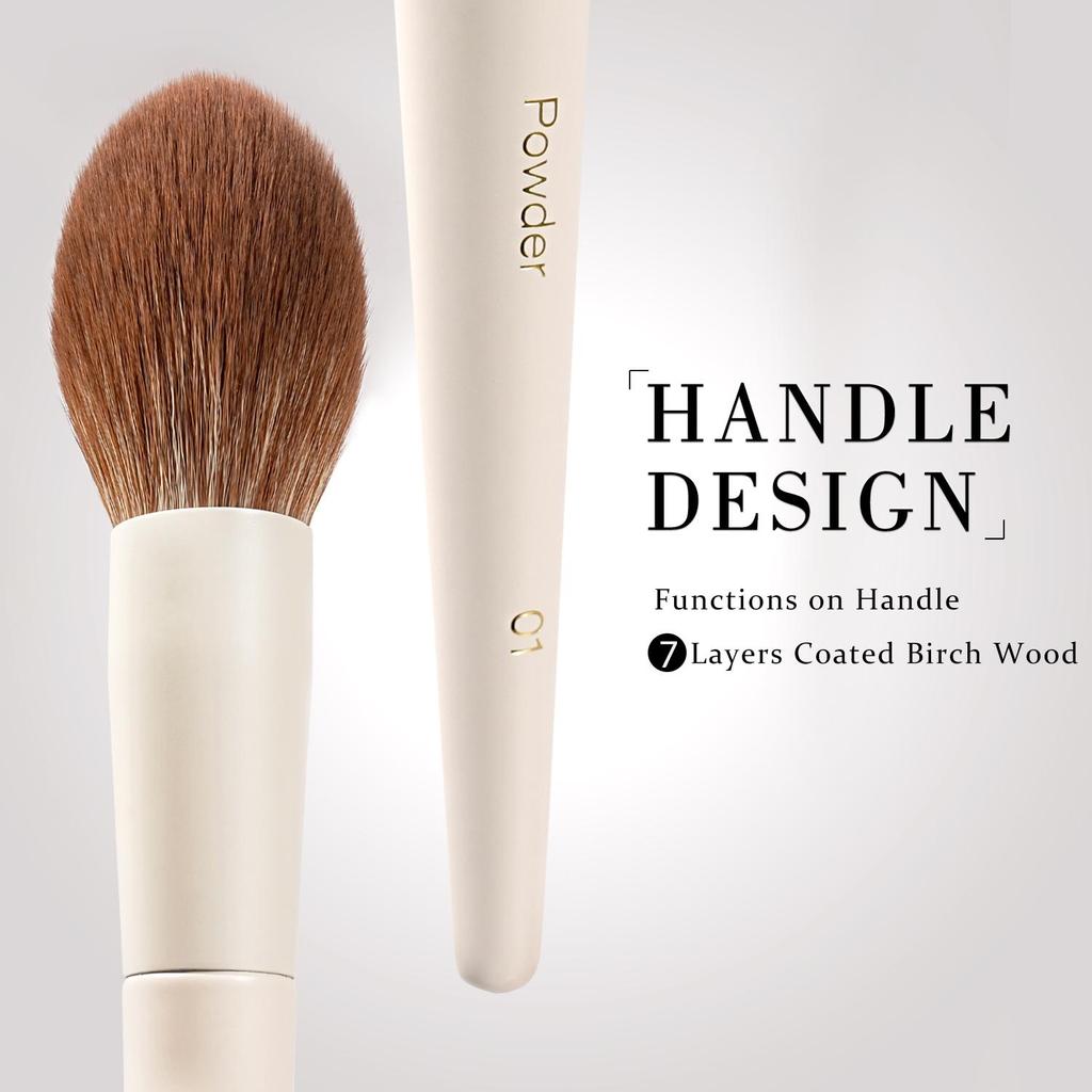 BEILI Professional Beige Makeup Brush Set 15Pcs Suitable for Loose Powder Blush Eye Shadow Eyeliner Soft Hair Cosmetics Brushes