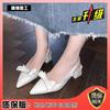 Fashion Spring Shoes Pointed Heel Sandals All-Match 2025 Women's Sexy Block Comfort Girls New Scandals Toe Sandals Sexy Spring Shoes Sum