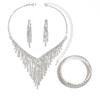 Bridal Jewelry Set Wedding Necklace Earrings Bracelet Ring Set Accessories