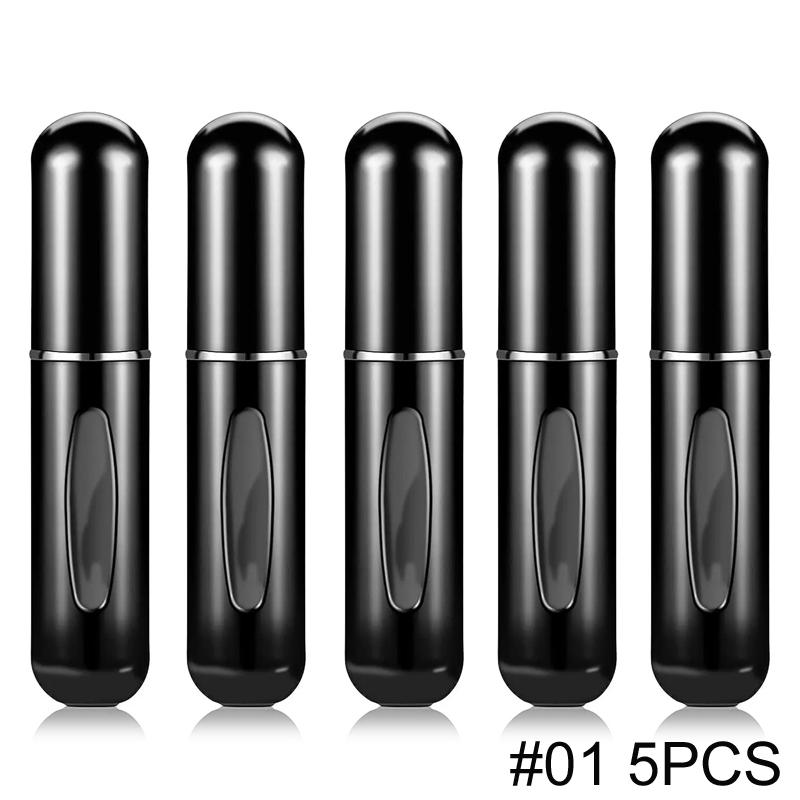 1/5/10PCS 5ml Portable Perfume Atomizer Mini Perfume Bottle Sample Spray Bottle Dispenser Cosmetic Travel Container