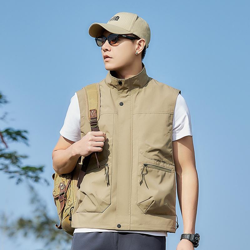 

Светоотражающий сетчатый жилет с логотипом на заказ для фото- и видеосъемки на открытом воздухе 5XL хаки