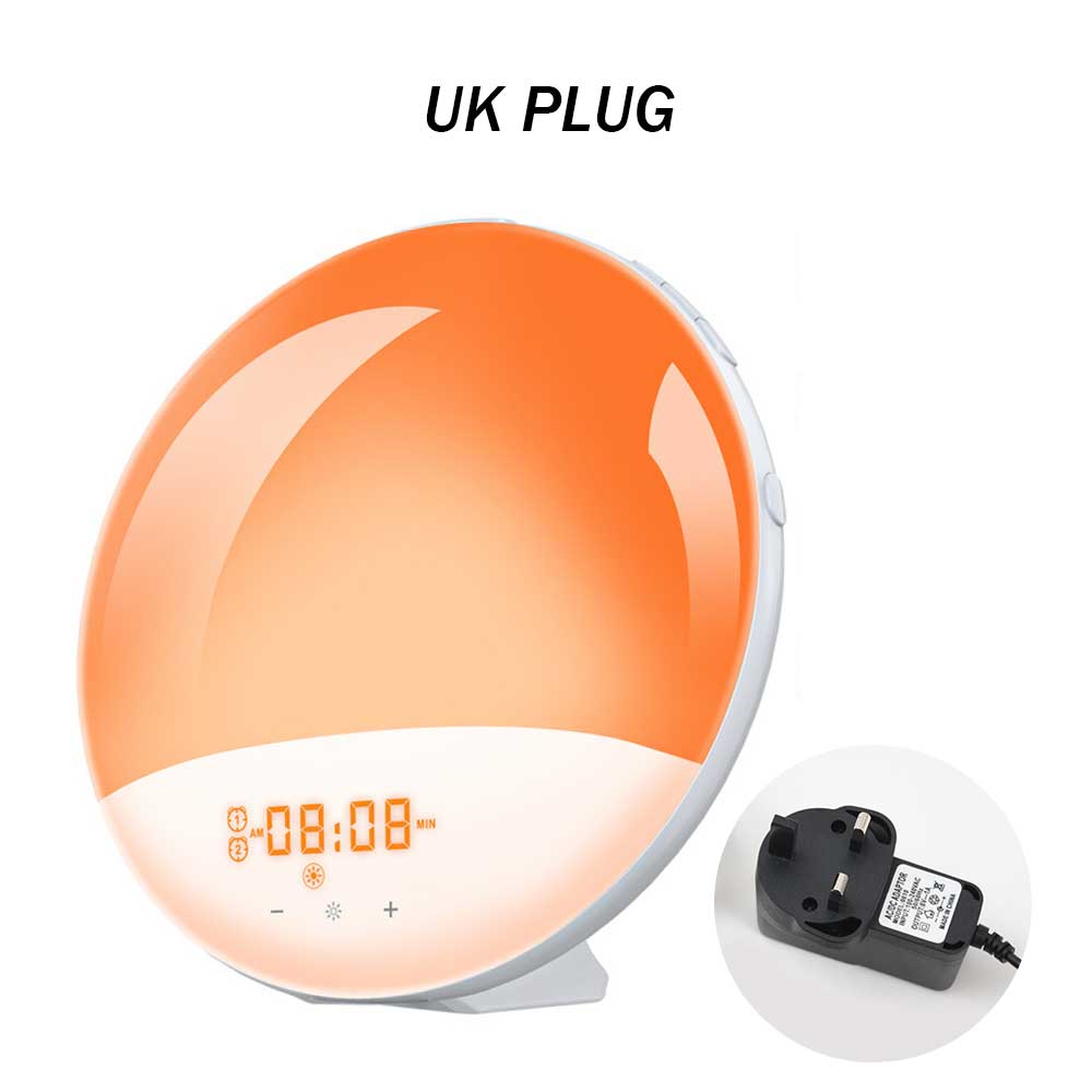 Smart Wake-Up Light Weekday Alarm Clock With 7 Colors Wall Electronic Watch Digital  Moment Bedroom Decoration Table Desk
