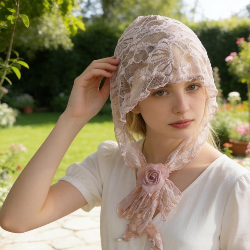 Elegant Hollow Out Mesh Head Wrap Soft Cupro Fiber Hat Bandana Headscarf For Summer Fashion Accessory