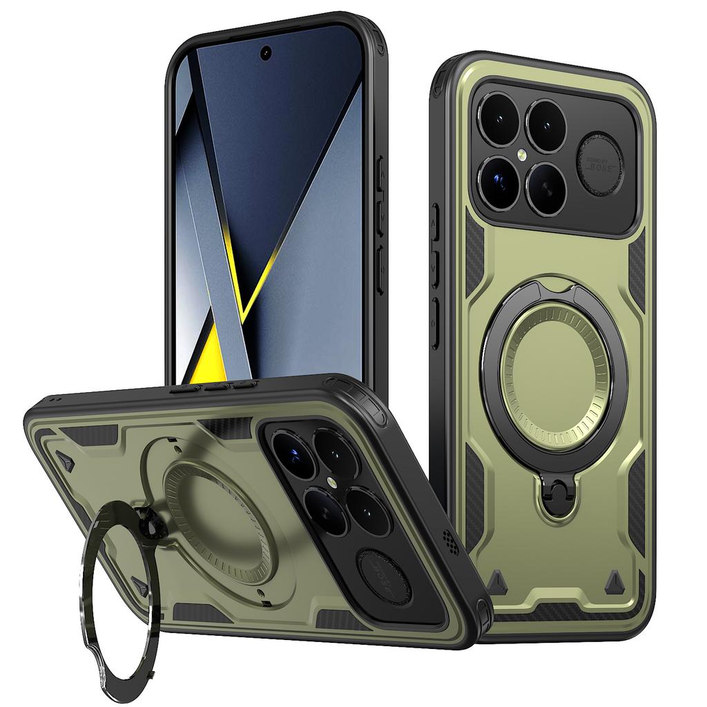 Armor Shockproof Case Fundas For Xiaomi Poco F8 Pro Ultra Redmi K90Pro Max 360° Rotating Magnetic Stand TPU Plastic Phone Cover