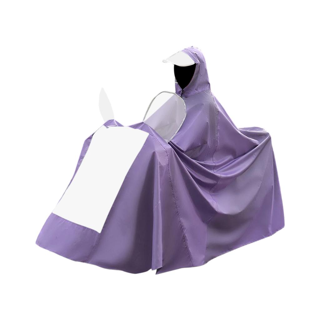 Extended Thickened One Piece Motorcycle Rain Poncho for Electric Scooter Dual Rider Outdoor Riding Waterproof Cover
