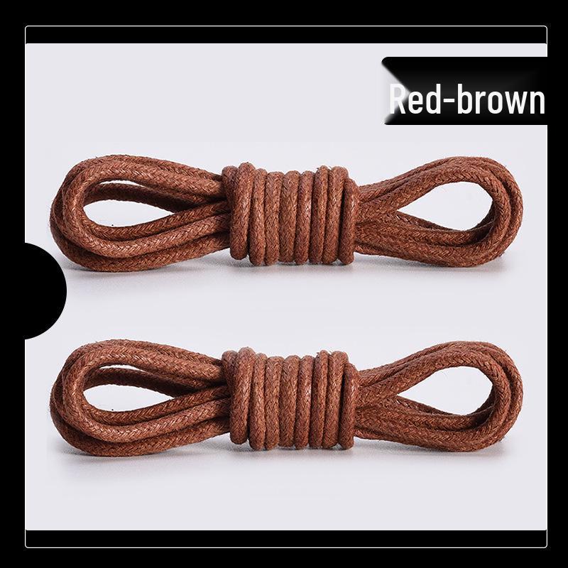 Waxed Shoelaces: Thin 0.25cm Round for Leather Shoes & Martin Boots - Black, White, Brown (One Pair)