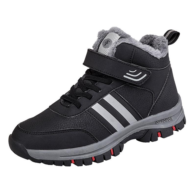 Winter Velvet Outdoor High-top Cotton Shoes Sports Shoes Warm Couple Snow Boots Large Size Round Head Women's Walking Shoes Batch