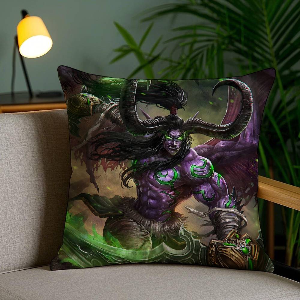 Warcrafts Of World W-Wow Pillow Case Home Dorm Chair Back Short Plush Double-Sided Printing Office Nap Time Cushion Cover