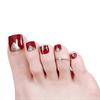 24pcs Square Full Cover False Toenails Set Glitter Acrylic Fake Toenails for Women with Adhesive