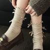 Sock Children - Spring and Summer Sweet and Bright Silk White Leg Socks with Bunches of Bows, Mid-calf Cotton Socks for Children