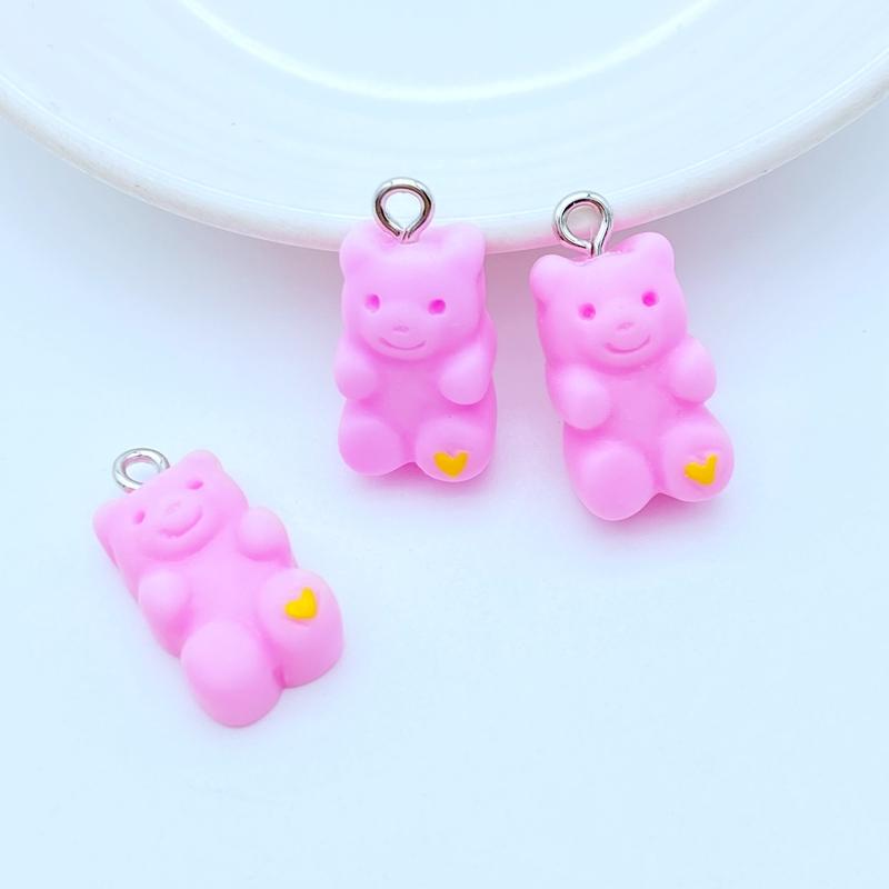20Pcs New Cute Resin Cartoon Little Bear Series Flat Back Manicure Parts Embellishments For Hair Bows Accessories